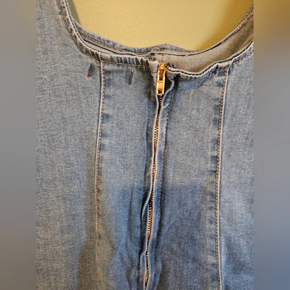 Roma Blue Denim Button-Front Mini Dress - Picture 7 of 7